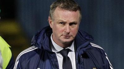 Michael O'Neill after the final whistle at Windsor Park