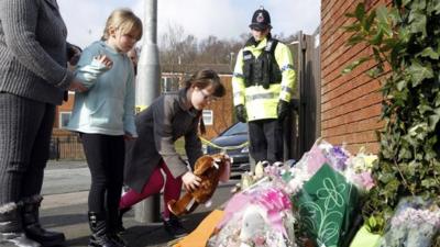 Friends of Jade Anderson lay flowers at scene of dog attack