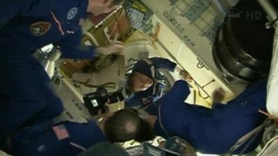 Soyuz crew enters the International Space Station