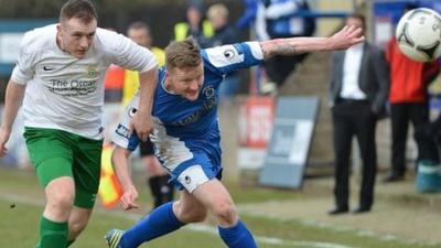 Match action from Dungannon Swifts against Donegal Celtic