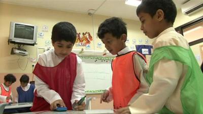 Primary school children in Abu Dhabi