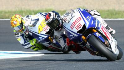 Jorge Lorenzo and Valentino Rossi in 2009