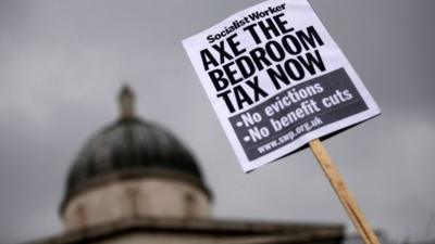 Protest against the UK government's bedroom tax