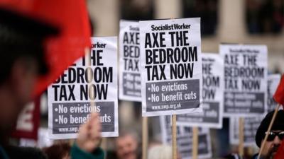 Protest against the UK government's bedroom tax