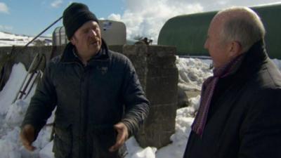 Farmer Brian Wharry talks to BBC Northern Ireland's Mervyn Jess