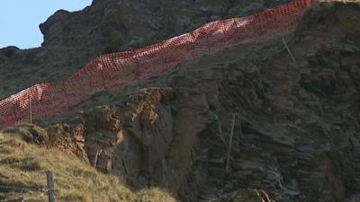 The 60m (197ft) landslip