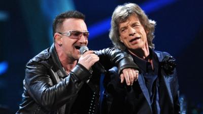 Bono and Mick Jagger