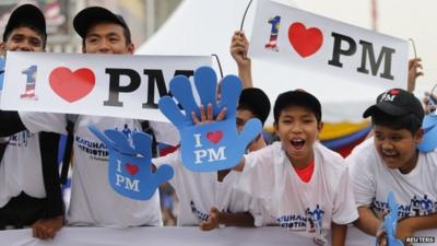 Supporters of Malaysian Prime Minister Najib Razak