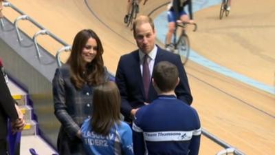Duke and Duchess of Cambridge meet young people in Emirates Arena