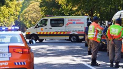 Ambulance at Mandela's home