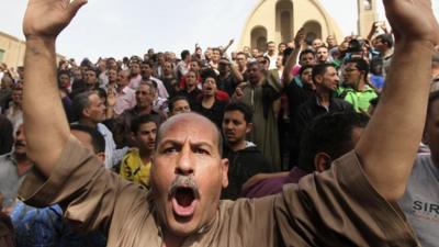 Clashes outside Cairo's main cathedral