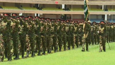 Soldiers on parade in Kenya