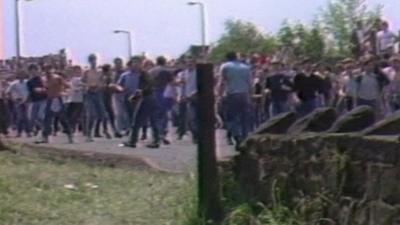 Miners strike over pit closures in the 1980s