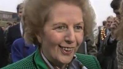 Margaret Thatcher on a visit to south Wales