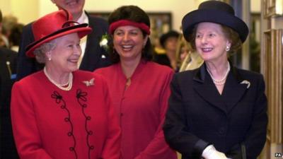 Queen Elizabeth II with Baroness Thatcher