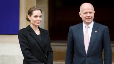 Angelina Jolie and UK Foreign Secretary William Hague