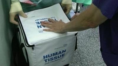 Freezer bag designed for carrying human organs for donation