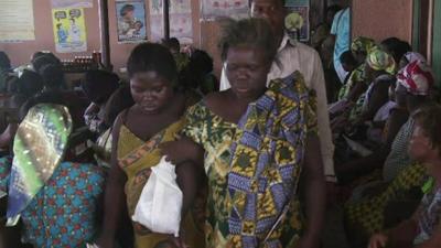 Patients waiting for treatment at a hospital