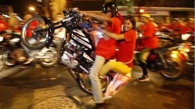 Maduro supporters celebrate in Caracas