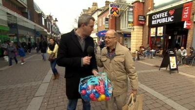 Giles Dilnot canvassing in Kent