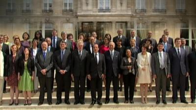 French ministers standing for a group photograph