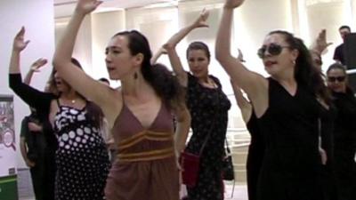 Flamenco flashmob group