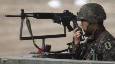 A South Korean soldier near the North Korean border