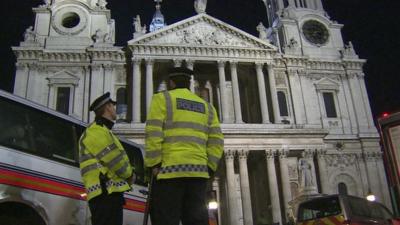 Police outside St Paul's Cathedral