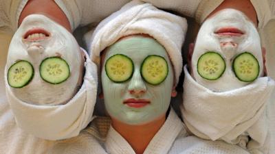 Women undergoing beauty treatments