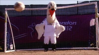 Swansea mascot Cyril the Swan