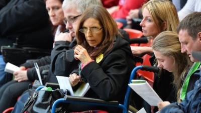 Anne Williams at a memorial service for the Hillsborough victims