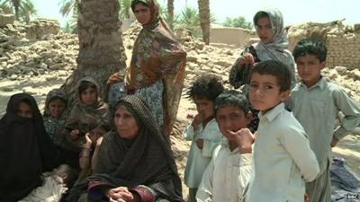 Family made homeless by Pakistan earthquake
