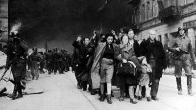 Captured Jewish civilians who participated in Jewish ghetto uprisings