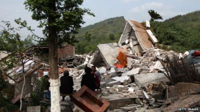 Ruins of house in China