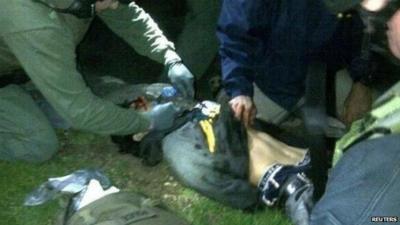 Dzhokhar Tsarnaev arrested by police