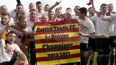 Partick Thistle players celebrate