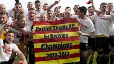 Partick Thistle players celebrate