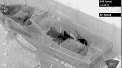 Thermal image released by the Massachusetts State Police Air Wing