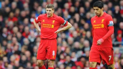 Liverpool's Steven Gerrard and Luis Suarez