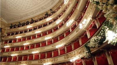 Interior La Scala opera house, Milan