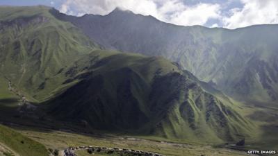 Mountains in Russia's Caucasus region