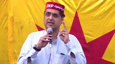 Haroon Bilour at a political rally