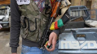 A Kurdish fighter from the "Popular Protection Units"