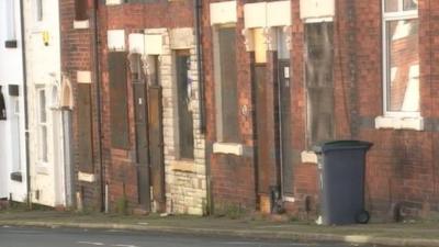 Derelict council houses in Stoke on Trent