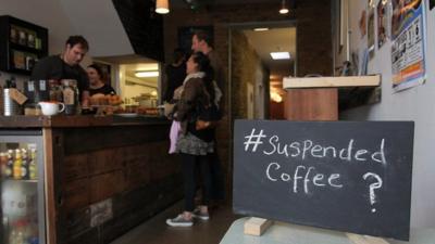 Cafe in east London taking part in 'suspended coffee' scheme