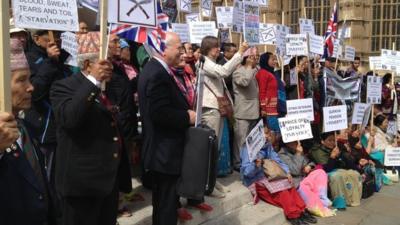 Gurkha protest at Westminster