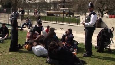 Romanian beggars in Marble Arch