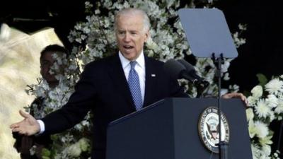 Vice President Joe Biden speaks at memorial service