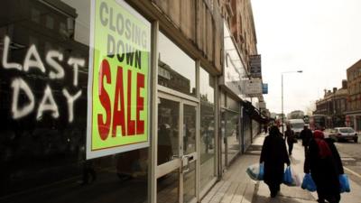 Shop closing down sale on Kilburn High Road, London