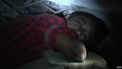 Man trapped in rubble in Dhaka